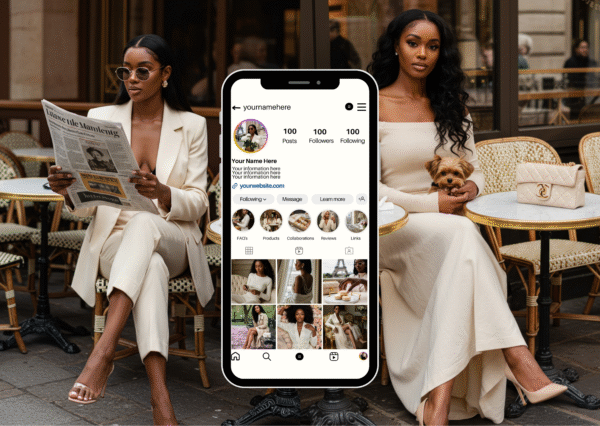 Soft Parisian Photo Bundle | 85+ Luxury Black Women Aesthetic Stock Photos | PLR/MRR Rights | Eiffel Tower, Neutral Chic Content - Image 3