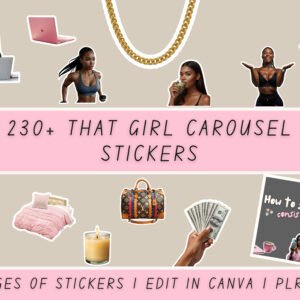 Realistic African American Women Sticker Bundle | 230+ PNG Transparent Stickers