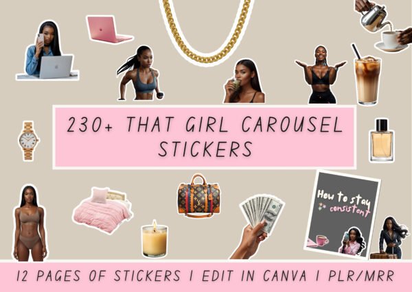 Realistic African American Women Sticker Bundle | 230+ PNG Transparent Stickers