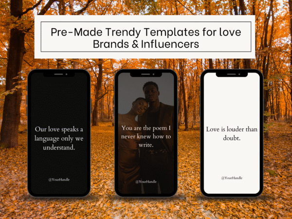 100 Couple Love Quote Templates – Fall Aesthetic | Canva Editable PLR | IG Reel Story Quotes for Creators Black Relationship DFY content - Image 4
