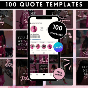 100 instagram post Templates Pink Faceless social media templates Black Women DFY content luxury aesthetic melanin digital marketing