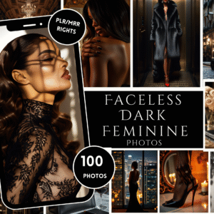 Faceless Photos Black Women Dark Feminine 100+ MRR Images Social Media reels luxury aesthetic faceless melanin digital marketing