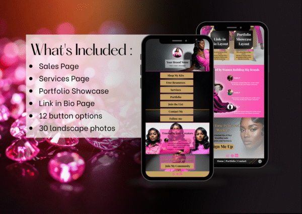 Pink- One Page Website Canva Template | Link in Bio Kit | Sales ...