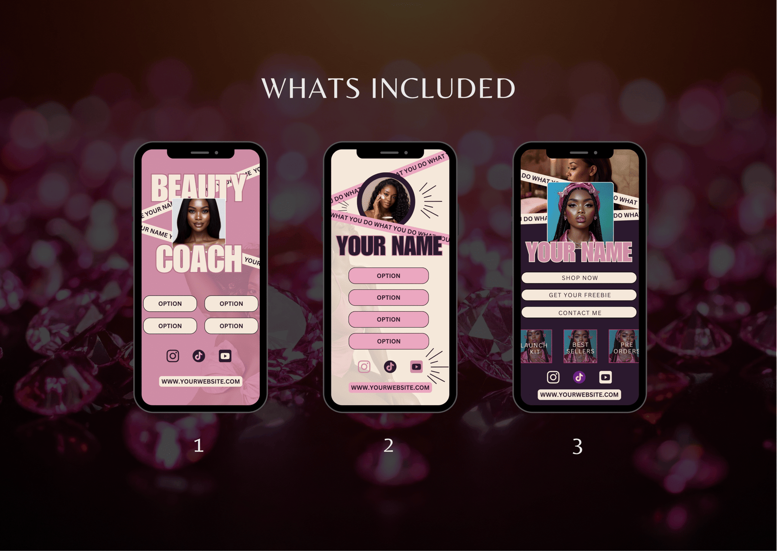 Link in Bio Canva Template Bundle | Beauty Editable Layouts | IG Bio Page for Coaches & Creators | Mobile Landing Page Design (Copy) - Image 3