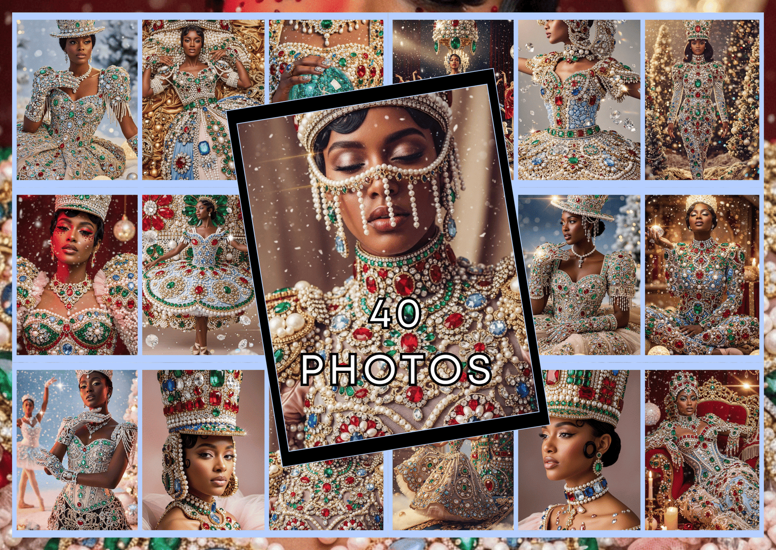 Nutcrackercore Photo Bundle – 40 Luxe Holiday Photos for Social Media & Digital Products | PLR + MRR | Bejeweled Balletcore Glam Christmas - Image 2