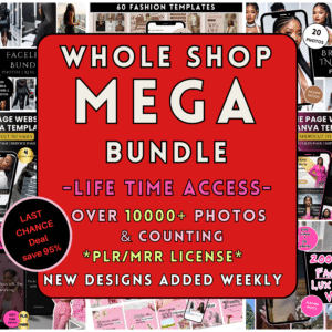 Digital Product Mega Bundle – PLR vault 10,000+ Stock Photos, Templates, Reels & More with Lifetime PLR/MRR Access