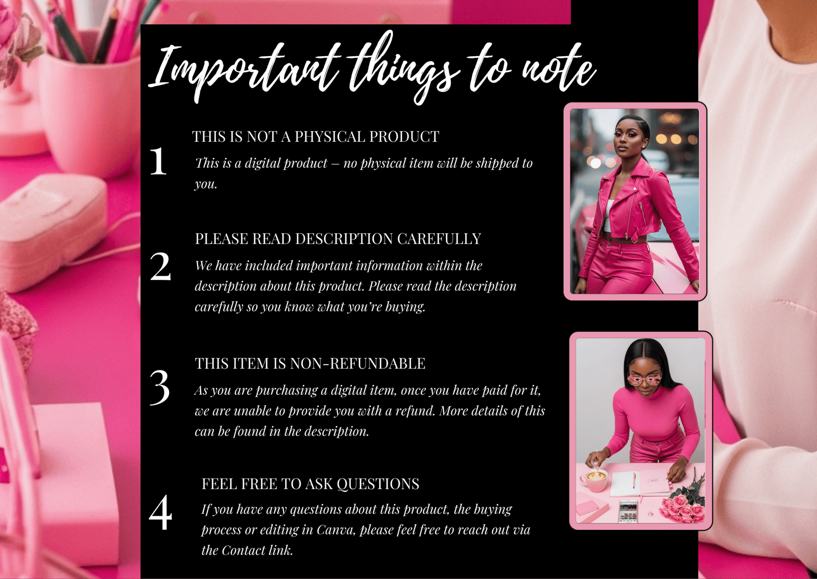 Pink Girlboss theme Stock Photo Bundle β 80 Images for Canva, Social Media & Branding | PLR + MRR Rights - Image 4