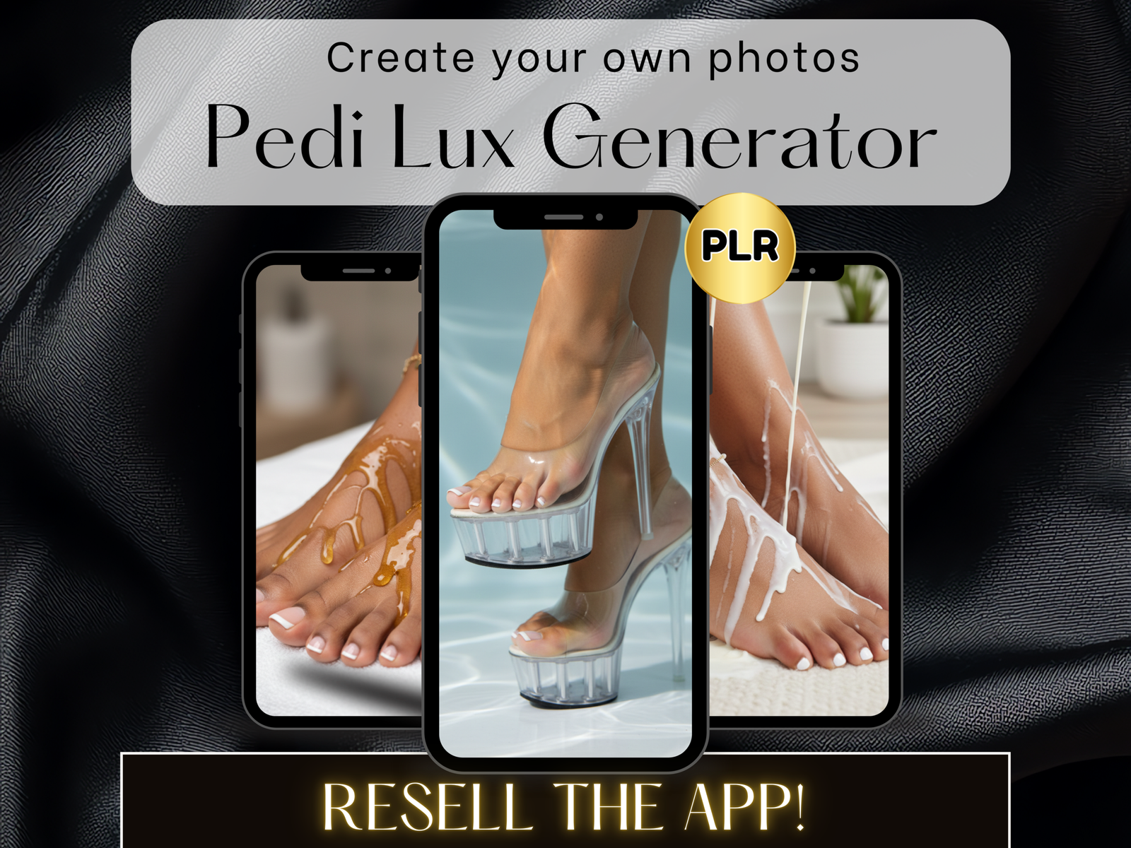 Pedicure photo Generator | Pedi Lux Ai Image Generator App with PLR | Create & Resell Your Own AI Pedi Generator | Instant Digital Download
