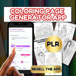 Coloring Page Generator App | PLR License to Resell | AI Coloring Page Creator for KDP, Etsy, & Printables