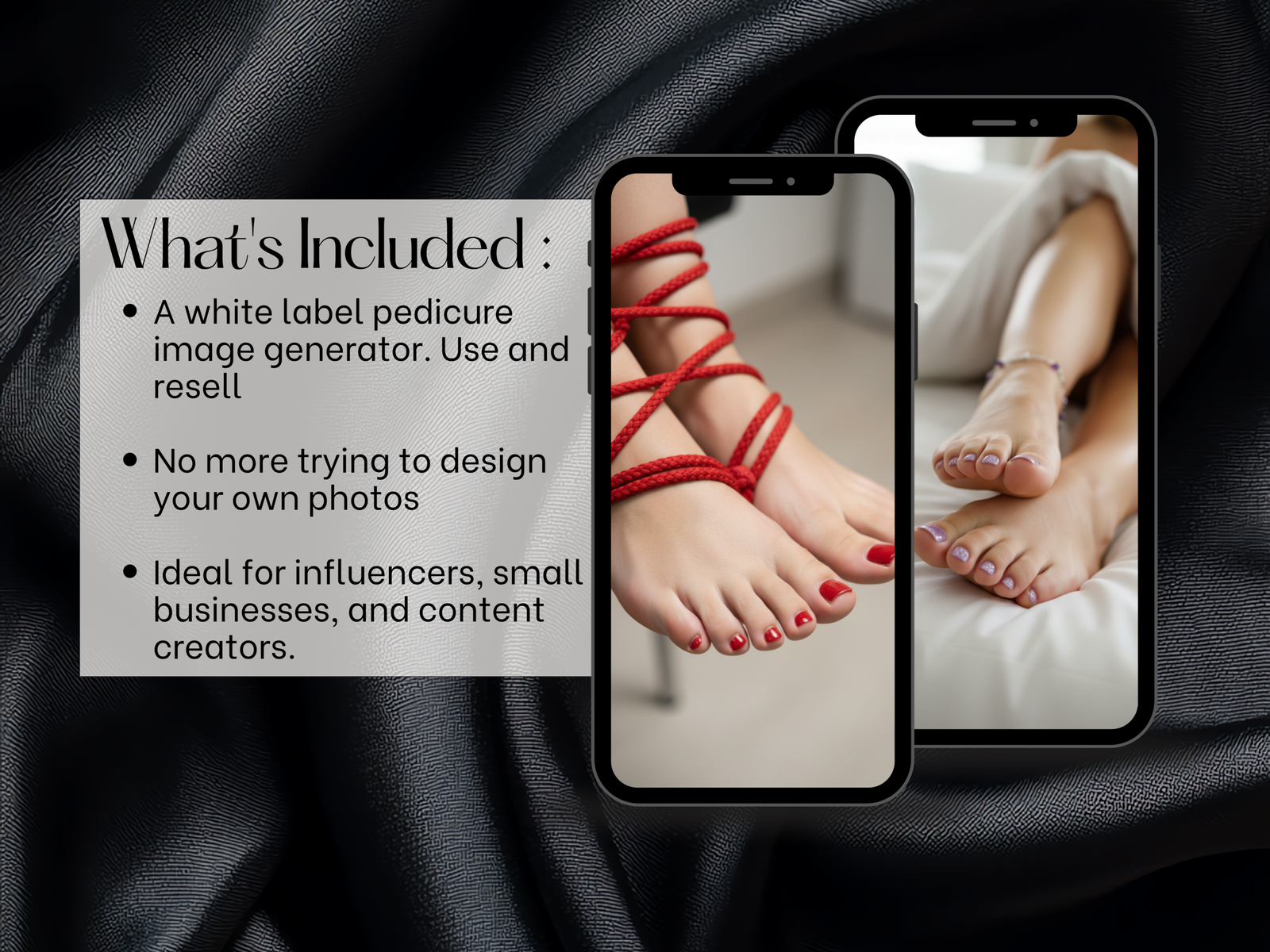 Pedicure photo Generator | Pedi Lux Ai Image Generator App with PLR | Create & Resell Your Own AI Pedi Generator | Instant Digital Download - Image 4