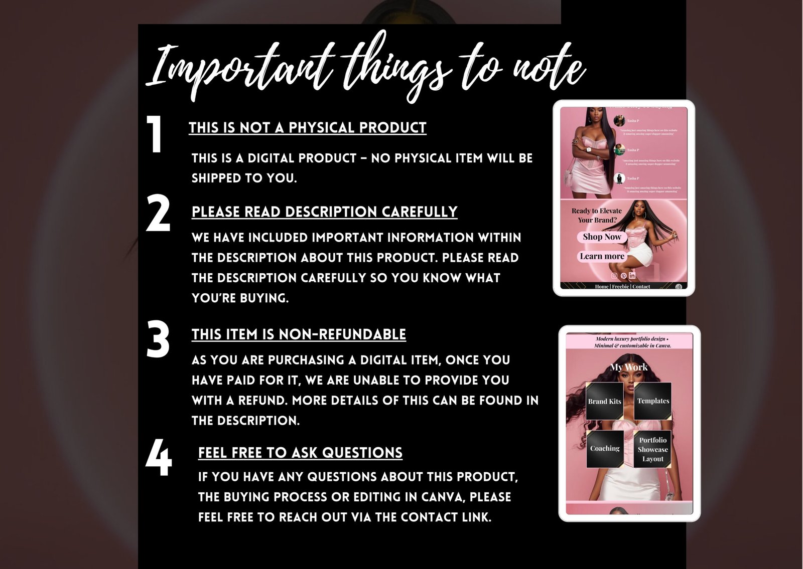 One Page Website Canva Template | Link in Bio Kit | Sales, Services & Portfolio Layouts | Minimal Luxury Website Builder Peachy Pink theme - Image 2