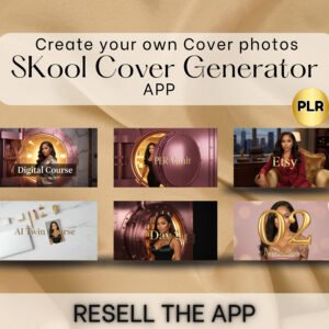 Skool Cover Photo Generator App | AI Cover Creator with PLR | White Label App to Resell | Skool Group Banner Maker | Course Branding Tool