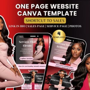 valentines | One Page Website Canva Template | Link in Bio Website | Sales Page + Service Page | Luxury Canva Website Template