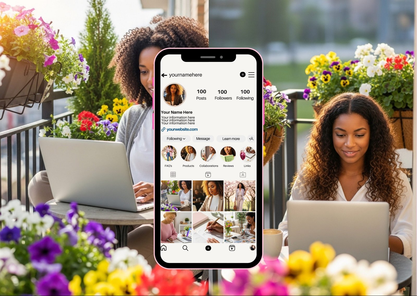 Spring Content Bundle PLR MRR | 25 Photos 45 Videos 15 Story Templates 10 Captions | Black Girl Spring Aesthetic | Instagram Reels Content Pack - Image 3