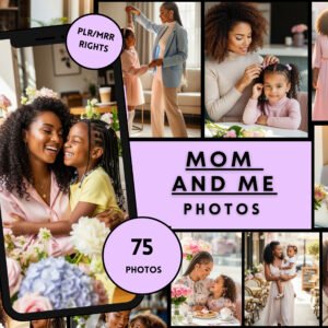 Mom and Me Stock Photos Bundle | Black Mother Daughter | Family Lifestyle Content | Feminine Brand Photos | Social Media Content | PLR MRR