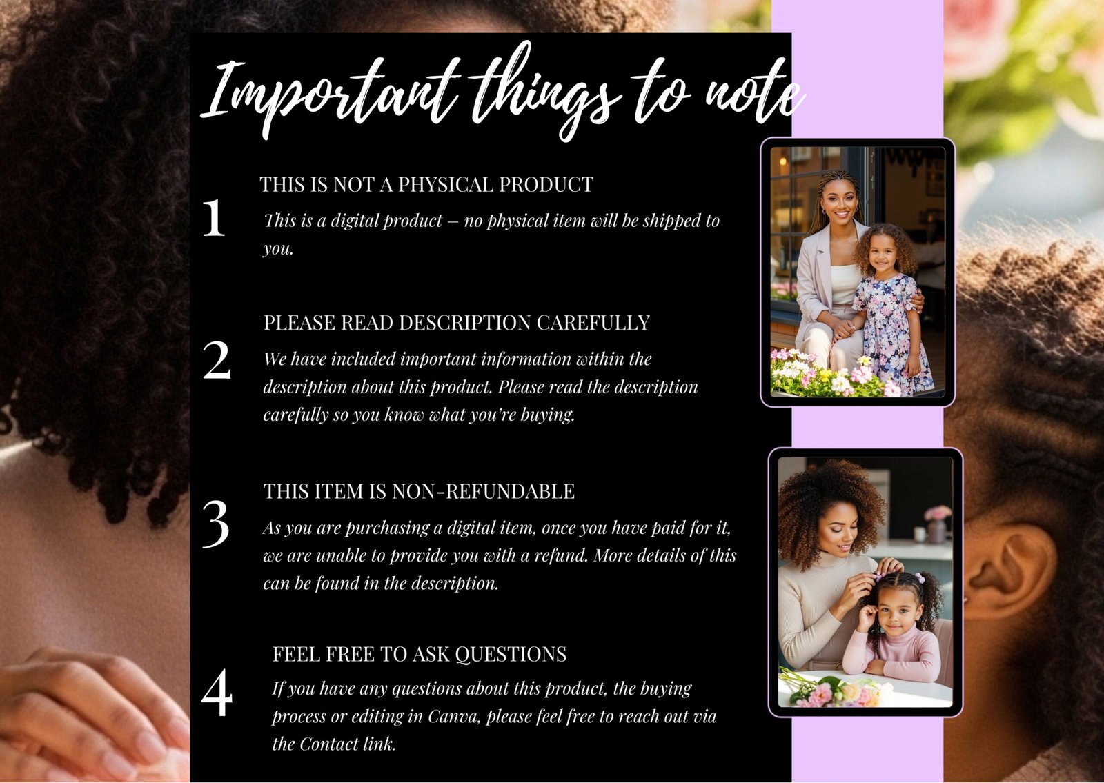 Mom and Me Stock Photos Bundle | Black Mother Daughter | Family Lifestyle Content | Feminine Brand Photos | Social Media Content | PLR MRR - Image 4