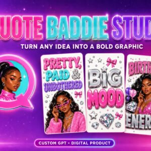 Quote Baddie Studio GPT | AI Quote Graphic Generator | T-Shirt PNG Design Tool | Sublimation & Sticker Graphic Creator